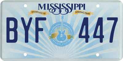 MS license plate BYF447