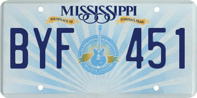 MS license plate BYF451