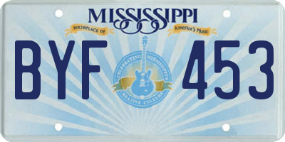 MS license plate BYF453