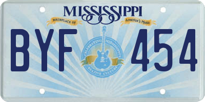 MS license plate BYF454