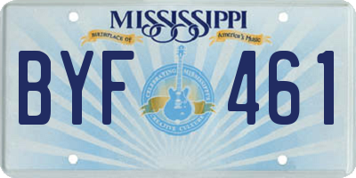 MS license plate BYF461