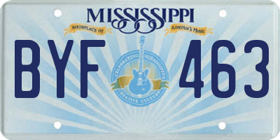 MS license plate BYF463
