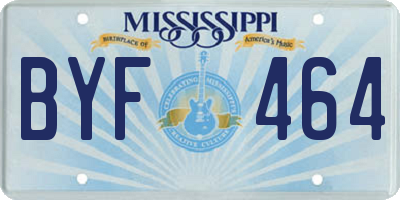 MS license plate BYF464