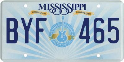 MS license plate BYF465