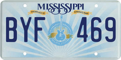 MS license plate BYF469