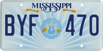 MS license plate BYF470