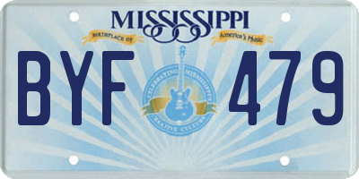 MS license plate BYF479