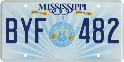 MS license plate BYF482