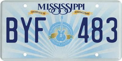 MS license plate BYF483
