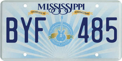 MS license plate BYF485