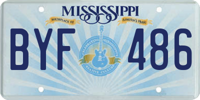 MS license plate BYF486