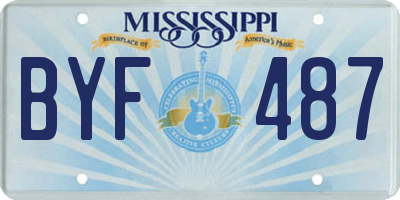 MS license plate BYF487