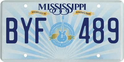 MS license plate BYF489