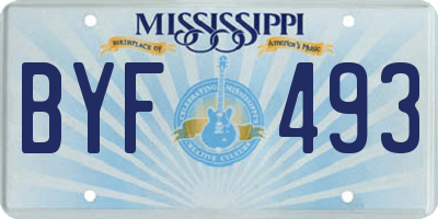 MS license plate BYF493
