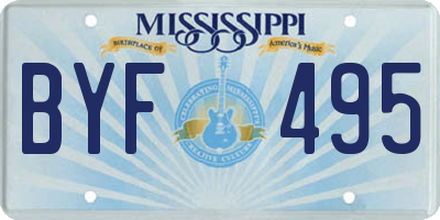 MS license plate BYF495