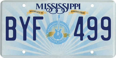 MS license plate BYF499
