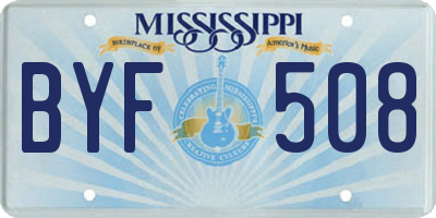 MS license plate BYF508