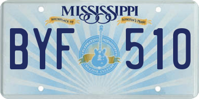 MS license plate BYF510