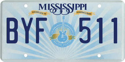 MS license plate BYF511
