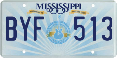 MS license plate BYF513