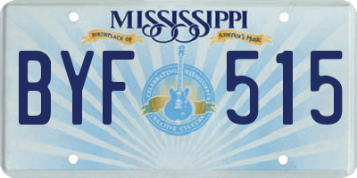 MS license plate BYF515