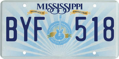 MS license plate BYF518