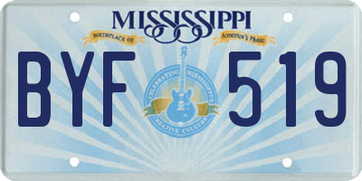 MS license plate BYF519