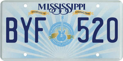 MS license plate BYF520