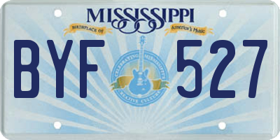 MS license plate BYF527