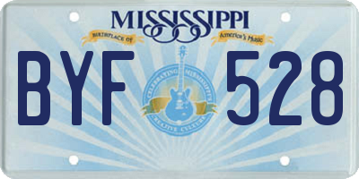 MS license plate BYF528