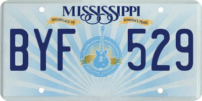 MS license plate BYF529