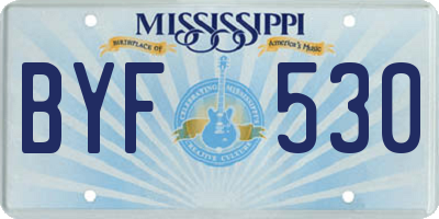MS license plate BYF530