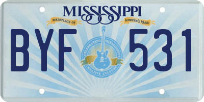 MS license plate BYF531