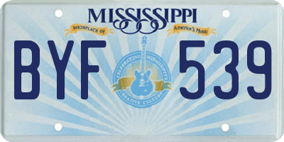 MS license plate BYF539