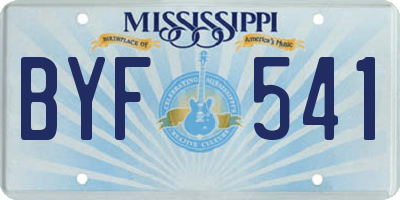MS license plate BYF541