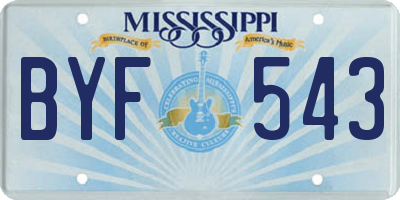 MS license plate BYF543