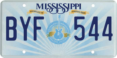 MS license plate BYF544