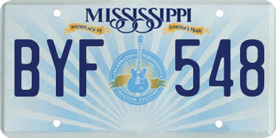 MS license plate BYF548