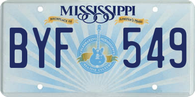 MS license plate BYF549