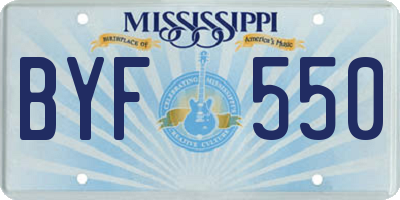 MS license plate BYF550
