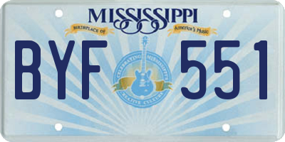 MS license plate BYF551
