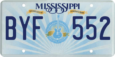 MS license plate BYF552