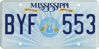 MS license plate BYF553