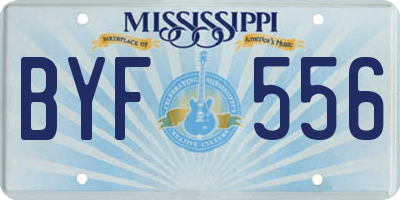 MS license plate BYF556