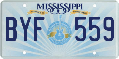 MS license plate BYF559