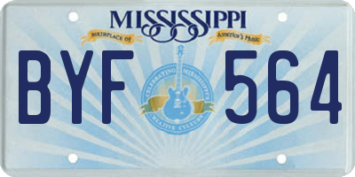 MS license plate BYF564