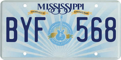 MS license plate BYF568