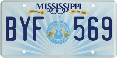 MS license plate BYF569