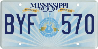 MS license plate BYF570