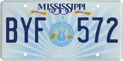 MS license plate BYF572